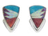 Multicolor Inlay Sterling Silver Jewelry Post Earrings BW69870